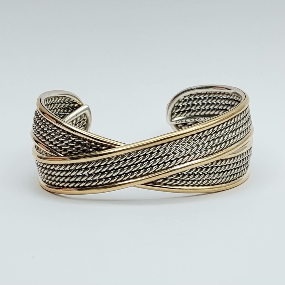 David Yurman Origami Cuff Bracelet With 18k Gold